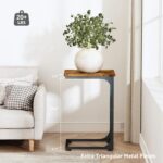 QEEIG C Table Side Table Set of 2 Living Room Sets C Shaped Couch Tray End Tables Farmhouse, Rustic Brown (017-30BN) - Image 4