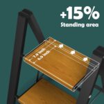 Taranta 2 Step Ladder,Aluminum Lightweight Folding 2 Step Stool with Anti-Slip Wide Pedal, 330lbs Capacity Step Ladder for Household,Kitchen,Office - BlackWoodgrain - Image 3