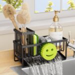 Kitchen Sink Organizer,Sink Caddy Organizer with Removable Brush Holder,Self-Draining Kitchen Countertop Organizers and Storage Essentials,Home Decor and Kitchen Gadgets-Black - Image 2