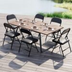 Nazhura 4 Pack Folding Chairs with Padded Cushion and Back, Khaki Metal Chairs with Comfortable Cushion and Durable Steel Frame for Home and Office, for Indoor and Outdoor Events (Black, 4 Pack) - Image 11