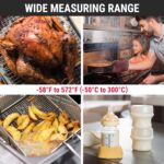 ThermoPro TP03B Digital Meat Thermometer for Cooking, Instant Read Thermometer with Backlight, Kitchen Food Thermometer for Grill Smoker BBQ Oil Deep Fry Candy Bread Coffee with Pop-up Meat Probe - Image 7