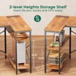 Huuger L Shaped Office Desk with Power Outlets, 47 Inch Computer Desk with 3 Drawers, Shelves, for Gaming, Corner Work, Home Office, Study, Rustic Brown - Image 8