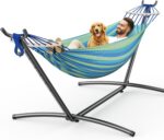 Double Hammock, Heavy Duty Portable, 500 lb Weight Capacity, Perfect for Both Indoors and Outdoors, 2 Person Hammock with Carrying Bag, Wide Blue - Image 2