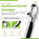 Spring Chef Heavy Duty Metal Ice Cream Scoop - Dishwasher Safe Ice Cream Scooper, Commercial Icecream Scoop Spade, Professional Kitchen Tool for Gelato, Melon, Sundae, Cookie Spoon - Black - Image 5