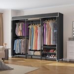 VIPEK V5C Heavy Duty Covered Clothes Rack Portable Bedroom Armoires Rack, Black Metal Clothing Rack with Black Cover, Adjustable Custom Freestanding Closet Wardrobe, Max Load 800LBS - Image 3