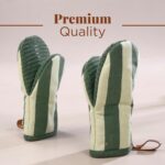 Folkulture Mini Oven Mitts Heat Resistant | (5.75 x9) Set of 2 Short Oven Mitts with Hanging Loop | 100% Cotton Oven Gloves | Kitchen Mittens, Small Silicone Oven Mits - Image 4