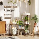 Bamworld Plant Stand Indoor Plant Shelf Outdoor Wood Plant Rack for Multiple Plants 3 Tiers Ladder Plant Pot Holder for Living Room Patio Boho Home Decor for Gardening - Image 3