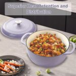 Vivicreate 6 Quart Enamel Cast Iron Dutch Oven Pot with Lid – Enameled Cookware for Baking, Roasting, and Braising – Durable Cast Iron Pot for Stove Top and Oven Use purple color - Image 4