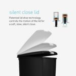 simplehuman 40 Liter / 10.6 Gallon Slim Kitchen Step Trash Can With Secure Slide Lock, Black Plastic - Image 6