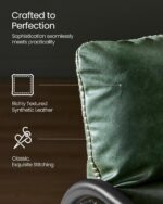 VASAGLE EKHO Collection - Accent Chair, Metal Framed Armchair, Synthetic Leather with Stitching, Mid-Century Modern, Sling Chair for Living, Bedroom, Reading Room, Lounge, Forest Green ULAC014C01 - Image 6