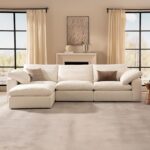 Cloud Couch Oversized Modular Sectional Sofa True Relax Comfy Couches Wide&Deep Seat Sofas for Living Room Metal Frame Furniture Sets, 3 Seater with Ottoman L Shaped 110.2" Width - Image 4