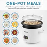 AROMA Rice Cooker, 3-Cup (Uncooked) / 6-Cup (Cooked), Small Rice Cooker, Oatmeal Cooker, Soup Maker, Auto Keep Warm, 1.5 Qt, White, ARC-393NG - Image 3