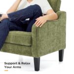 VINGLI Accent Chair for Living Room Chairs Olive Green Reading Chair for Bedroom Scooped Arm Chair Mid Century Modern Accent Chairs Upholstered Comfy Chair for Apartment, Waiting Room - Image 8