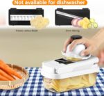 Professional 12-in-1 Vegetable Chopper with 7 Stainless Steel Blades - Multifunctional Food Chopper for Dicing/Slicing Carrots, Potatoes, Onions, Garlic - Heavy Duty, BPA Free Kitchen Gadget (White) - Image 6