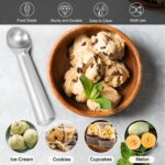 7 inch Ice Cream Scoop - One-Piece Nonstick Aluminum Ice Cream Scooper - Professional Metal Ice Cream Spoon - Durable, Easy to Use & Clean - Lightweight Cookie Spoon - Scoop Ice Cream (Sliver) - Image 7