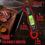 AWLKIM® Meat Thermometer Digital - Instant Read Waterproof Food Thermometer with Backlight for Cooking, Grill, Candy, Kitchen & Stocking Stuffers for Men - Red - Image 4