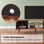 WLIVE TV Stand for 55 60 inch TV, Mid Century Modern TV Console, Entertainment Center with Storage for Living Room, Retro Brown - Image 9