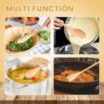 HANSGO Wooden Spoons for Cooking, 12 Inch Long Handle Wooden Cooking Mixing Oval Spoons to Baking, Stir Meals, 3PCS - Image 7