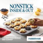 Farberware 12-c. Nonstick Nonstick Bakeware Muffin Pan, Gray - Image 5