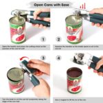 Beneno Can Opener Manual with Magnet, Hand Held Heavy Duty Can Opener with Durable Sharp Blade Smooth Edge, Big Effort-Saving Knob, Soft Grip Rubber Handle, Multifunctional Bottle Opener, Green - Image 5