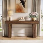 Tribesigns 63-Inch Long Console Table, Wooden Rectangular Sofa Table Behind The Couch, Farmhouse Entryway Table for Entrance, Hallway, Living Room (Rustic Brown) - Image 7