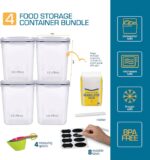 Flour Sugar Storage Containers (5.3L/4pk) Great Rice Canisters Sets For The Kitchen pantry, Large Food Storage Containers With Lids Airtight - Image 3