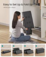 SONGMICS MAZIE Collection - 30 Inches Folding Storage Ottoman Bench, Ottoman Foot Rest, End of Bed Bench, Storage Chest, Load 660 lb, for Living Room, Bedroom, Entryway, Dark Gray ULSF47K - Image 7