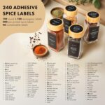 EDELHAUS® Square Spice Jars with Bamboo Wooden Lid (Pack of 24) Spice Jars with Shaker Insert and 240 Labels - Bamboo Lid Glass Container for Spice Organisation [4.3 in × 1.8 in] - Image 6