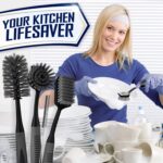 Dish Brush Set of 4 with Bottle Water Brush, Dish Scrub Brush, Scrubber Brush and Straw Brush - Kitchen Scrub Brushes Ergonomic Non Slip Long Handle for Cleaning Cleaner Wash Dish Sink Dishes Cup Pot - Image 8