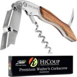 HiCoup Kitchenware Wine Opener - Professional Corkscrews for Wine Bottles w/Foil Cutter and Cap Remover - Manual Wine Key for Servers, Waiters, Bartenders and Home Use - Classic Rosewood - Image 2