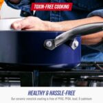 Blue Diamond Nonstick 2QT Saucepan with Lid, Non Toxic PFAS-Free Diamond Ceramic, Dishwasher & Oven Safe, Metal Utensil Safe Pot, Stay Cool Handle, Chef Pan, Glass Lid, Blue - Image 7