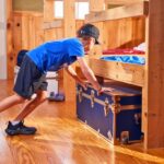 Rhino Trunk & Case Large Essential Camp/College Trunk with Wheels - Secure Dorm Storage Chest - Ideal Footlocker for Students - Strong Trunks with 1000+ Pound Sitting Capacity 32"x18"x14" (Navy Blue) - Image 8