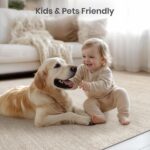 Valenrug Washable Rugs 5x7 - Stain Resistant 5x7 Area Rugs for Living Room, Non Slip Backing Printed Rugs for Bedroom, Folable Machine Washable Area Rug (5'x7', Beige) - Image 9