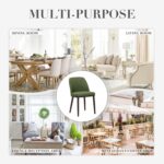COLAMY Upholstered Dining Chairs Set of 4, Modern Kitchen Chairs with Back, Fabric Side Dining Room Chairs with Wood Legs for Farmhouce Restaurant, Green - Image 8