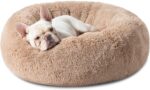 Bedsure Calming Dog Bed Medium Size Dog - Donut Washable Medium Pet Bed, 30 inches Anti-Slip Round Fluffy Plush Faux Fur Cat Bed, Fits up to 45 lbs Pets, Camel - Image 5