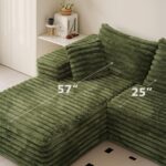 Cloud Sectional Couch with L-Shape Chaise,Modern Modular Sofa with Deep Seat, Upholstered Couches with Left Facing Chaise for Living Room Bedroom, No Assembly Required, Green (Plush Corduroy Fabric) - Image 5