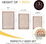 HONGBAKE Baking Sheet Pan Set of 3, Cookie Sheets for Oven, Nonstick Half/Quarter/Jelly Roll Pans with Diamond Texture Pattern, 0.8mm Thick Heavy Duty Cookie Tray, Champagne Gold - Image 7