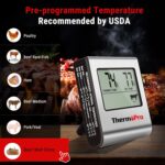 ThermoPro TP16 Large LCD Digital Cooking Food Meat Thermometer for Smoker Oven Kitchen BBQ Grill Thermometer Clock Timer with Stainless Steel Temperature Probe - Image 6