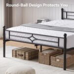 BedsPick Twin Bed Frame, Classic Metal Platform Bed Frame, Mattress Foundation with Steel Slat Support, 12.5'' Under Foundation Storage, No Box Spring Needed/Noise Free/Easy Assembly/Twin Size Black - Image 7