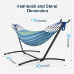 Double Hammock, Heavy Duty Portable, 500 lb Weight Capacity, Perfect for Both Indoors and Outdoors, 2 Person Hammock with Carrying Bag, Wide Blue - Image 6
