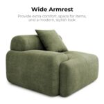 LIKIMIO 118" Modern L-Shaped Modular Sectional Sofa for Living Room, Corduroy Upholstery Green, Oversized 3-Seater Couch with Deep Seat and Movable Ottoman – No Assembly - Image 6