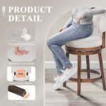 COLAMY Swivel Bar Stool Set of 2, Modern Swivel Barstool with Back, Counter Height Bar Stools, 25 Inch Upholstered Wood Barstool for Kitchen Island Dining Room Bar, Beige - Image 6