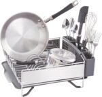 KitchenAid Compact Space Saving, Dish Rack with Removable Flatware Caddy and Angled Self Draining Drainboard, Satin Gray, 15-Inch-by-13.25-Inch - Image 4