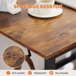 Sweetcrispy Computer Small Office Desk 40 Inch Student Kids Study Writing Work with Headphone Hooks & Storage Bag Modern Simple PC Home Bedroom Table, Rustic Brown - Image 5