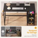 CubiCubi Computer Desk with 2 Drawers, 40 Inch Small Home Office Desk Study Writing Table, Modern Black - Image 5