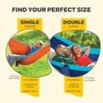Durable Hammock 400 lb Capacity, Nylon Camping Hammock Chair - Double or Single Sizes w/Tree Straps and Attached Carry Bag - Portable for Travel/Backpacking/Beach/Backyard (Medium, Blue & Light Blue) - Image 4