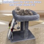 TWDEPART Cat Tree Tower with Cat Scratching Post for Indoor Cats, Activity Centre Climbing Tree with Scratching Board and Playful Toy Balls, Grey - Image 7