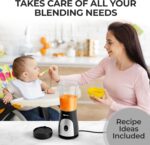 Mueller Smoothie Blender for Smoothies - Personal Blender for Shakes, Frozen Drinks, Baby Food & More, 15oz Travel Cup and Lid, Durable Stainless Steel Blades for Powerful Blending Performance, Black - Image 7