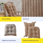 Sweet Home Collection Rocking Chair Cushion Premium Tufted Pads Non Skid Slip Backed Set of Upper and Lower with Ties, 1 Count (Pack of 1), Velvet Taupe - Image 6