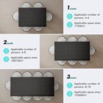 Extendable Dining Room Table for 6-10 Person, Plank and Beam Farmhouse Large Rectangular Kitchen Tables for Living Meeting Room (Black) - Image 6